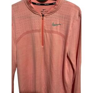 Nike Golf Womens Active Dri 1/4 Zip Top Salmon Medium Running Used